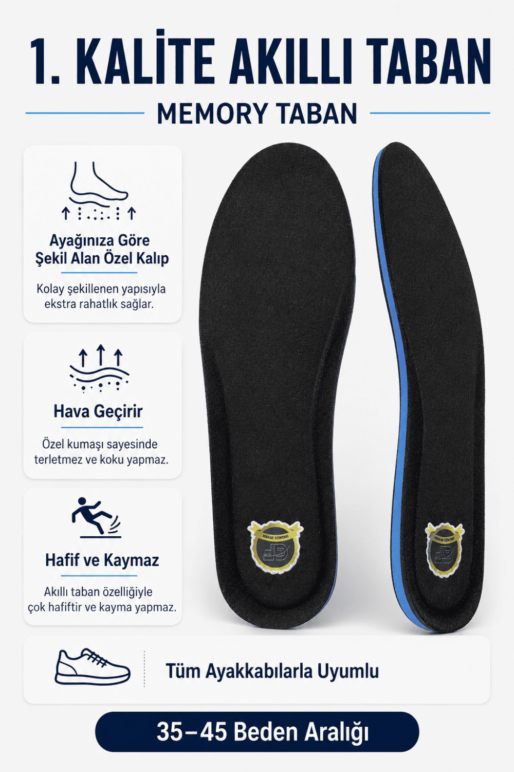 JY001 Memory Foam Hafızalı Darbe Emici Konforlu Ayakkabı Tabanlığı (Kadın/Erkek) Siyah JY001 Memory Foam Hafızalı Darbe Emici Konforlu Ayakkabı Tabanlığı (Kadın/Erkek) Siyah