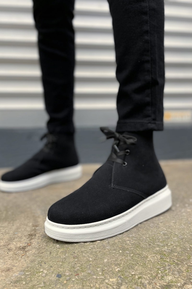 JY207 Oslo Bağcıklı Ortopedik Taban Süet Erkek Spor Bot SBT - Siyah