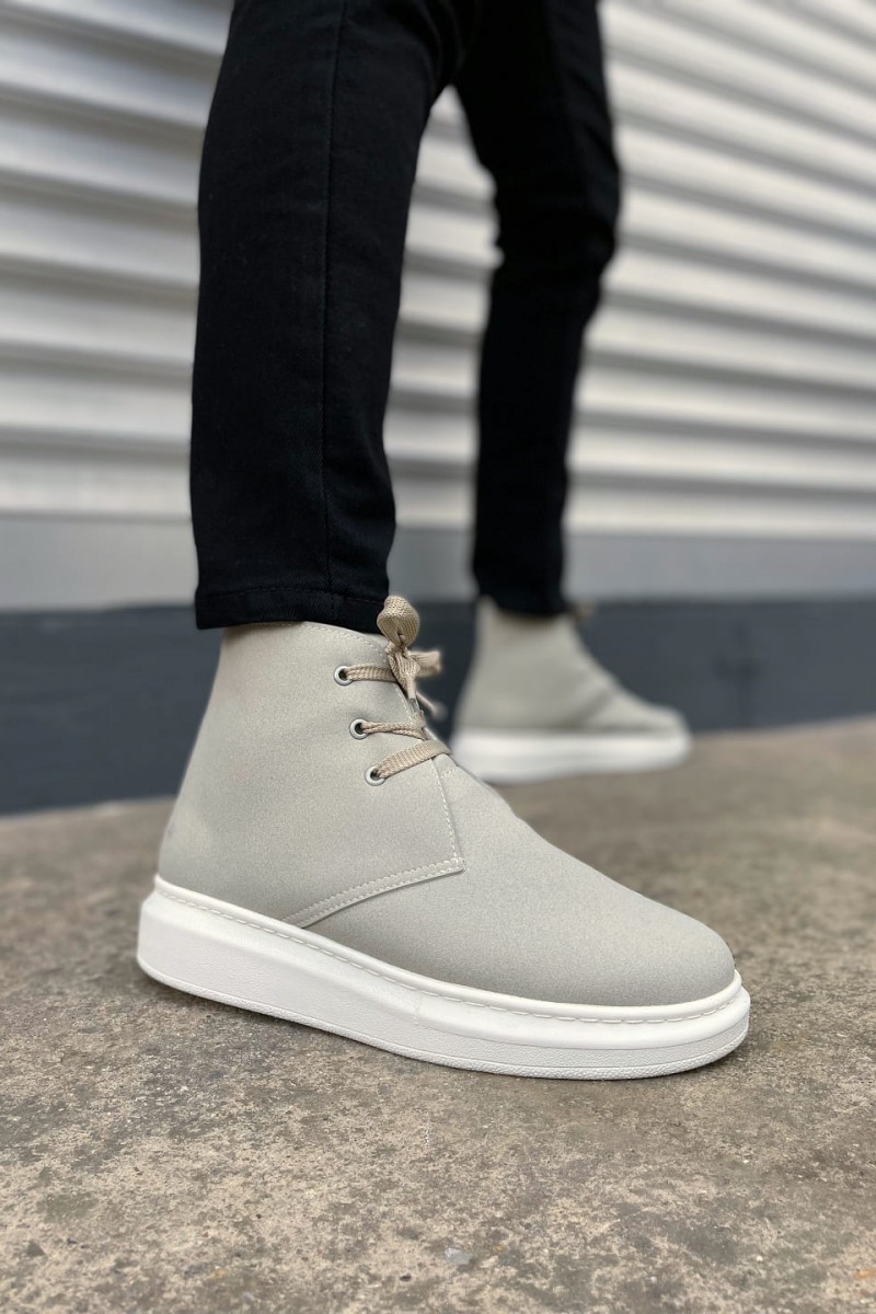 JY207 Oslo Bağcıklı Ortopedik Taban Süet Erkek Spor Bot SBT - Gri