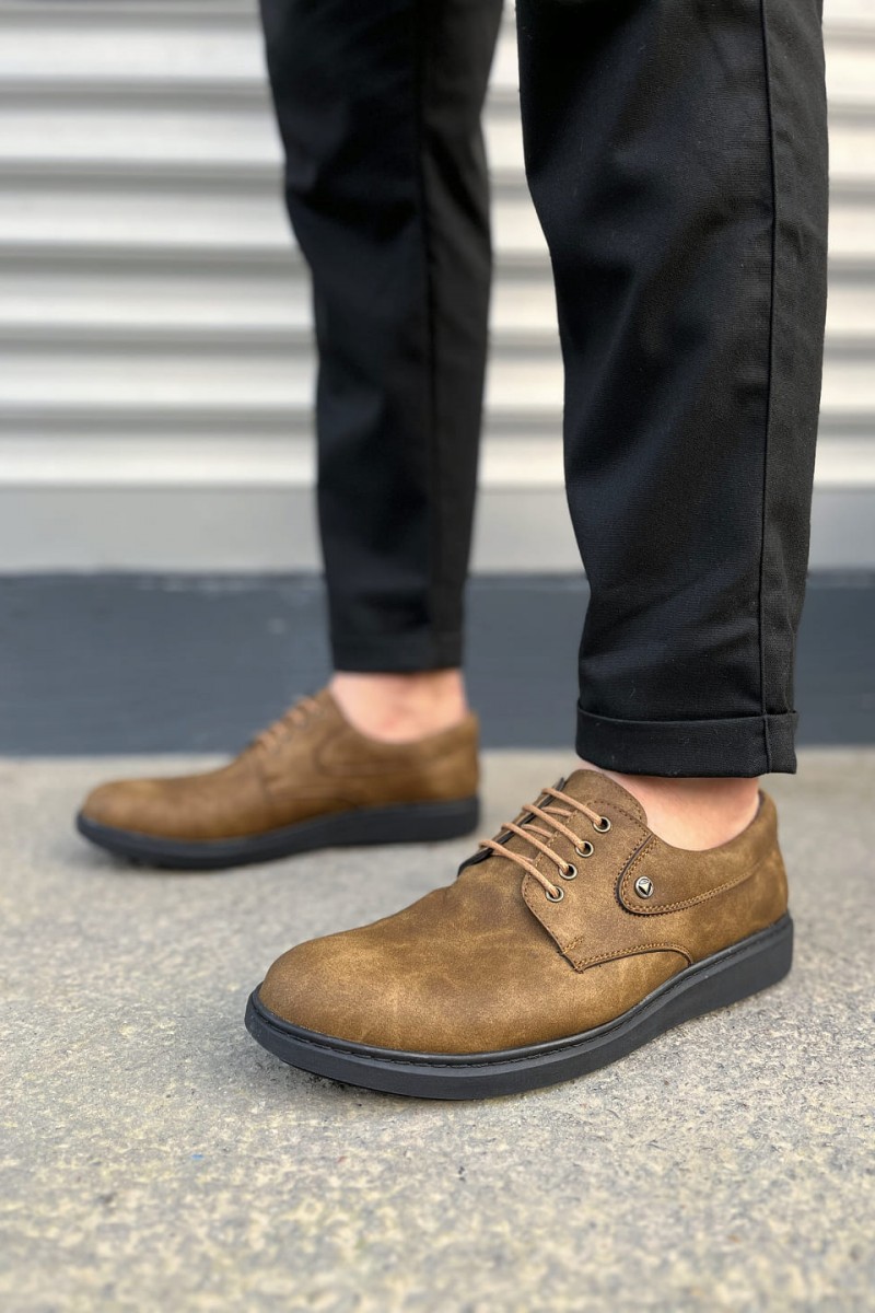 JY0610 Clasico Bağcıklı Cilt Erkek Günlük Klasik Ayakkabı CST - Camel