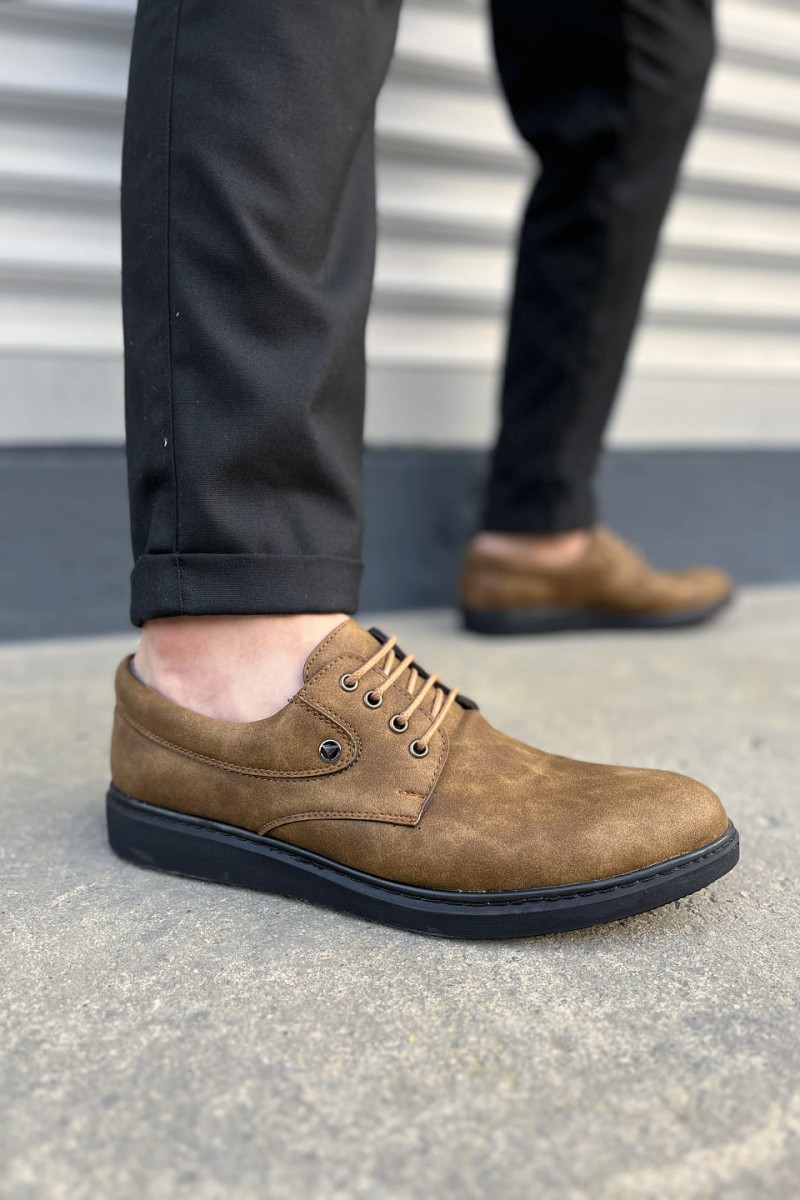 JY0610 Clasico Bağcıklı Cilt Erkek Günlük Klasik Ayakkabı CST - Camel