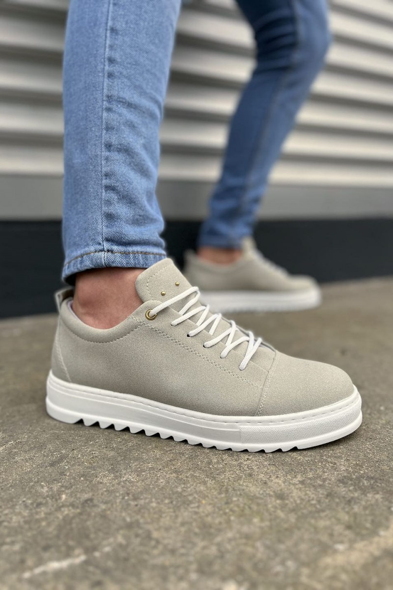 JY152 Cool Bağcıklı Süet Erkek Günlük Spor Klasik Ayakkabı SBT - Gri