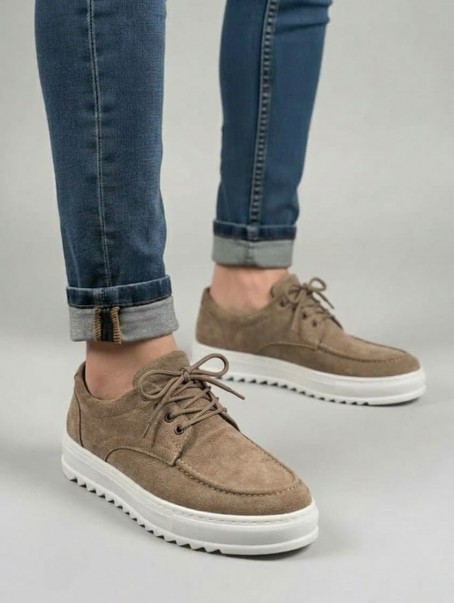 JY-T12x Arts Bağcıklı Süet Erkek Günlük Spor Klasik Ayakkabı SBT - Camel