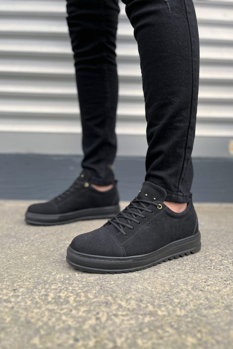 JY152 Cool Bağcıklı Süet Erkek Günlük Spor Klasik Ayakkabı SST - Siyah