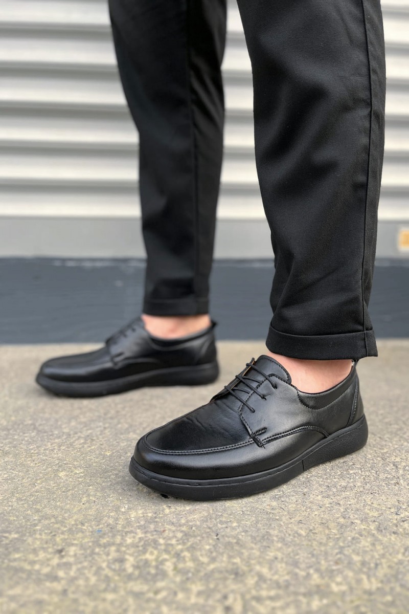 JY0510 Clasica Bağcıklı Cilt Erkek Günlük Klasik Ayakkabı CST - Siyah