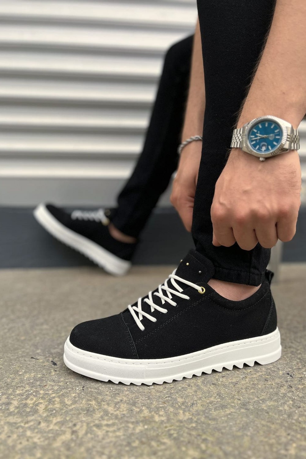 JY152 Cool Bağcıklı Süet Erkek Günlük Spor Klasik Ayakkabı SBT - Siyah