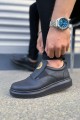 JY161 Hippo Bağcıksız Cilt Erkek Günlük Sneaker Ayakkabı CST - Siyah