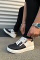 JY155 Warrior Bağcıklı ve Fermuarlı Cilt Erkek Günlük Sneaker Ayakkabı CBT - Beyaz/Siyah