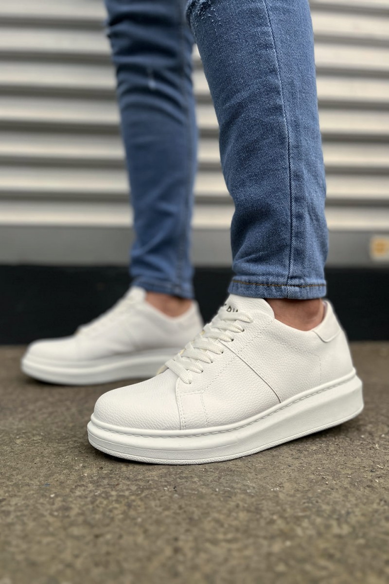 JY151 Boost Bağcıklı Cilt Erkek Günlük Sneaker Ayakkabı CBT - Beyaz