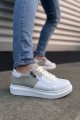 JY155 Warrior Bağcıklı ve Fermuarlı Cilt Süet Erkek Günlük Sneaker Ayakkabı CSBT - Beyaz/Gri