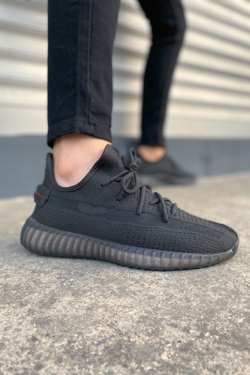 JY305 Pulse Bağcıklı Triko Kumaş Erkek Günlük Spor Ayakkabı TST - Siyah