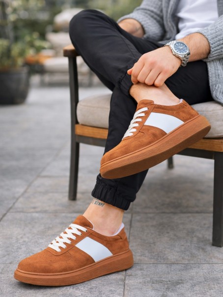 JY011 Line Erkek Günlük Bağcıklı Süet Spor Sneaker Ayakkabı STT - Taba/Beyaz JY011 Line Erkek Günlük Bağcıklı Süet Spor Sneaker Ayakkabı STT - Taba/Beyaz