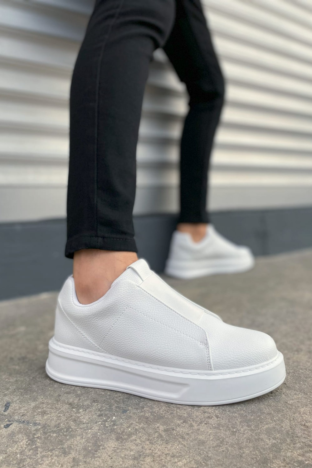JY007 Alba Bağcıksız Cilt Erkek Günlük Sneaker Ayakkabı CBT Beyaz JY007 Alba Bağcıksız Cilt Erkek Günlük Sneaker Ayakkabı CBT Beyaz