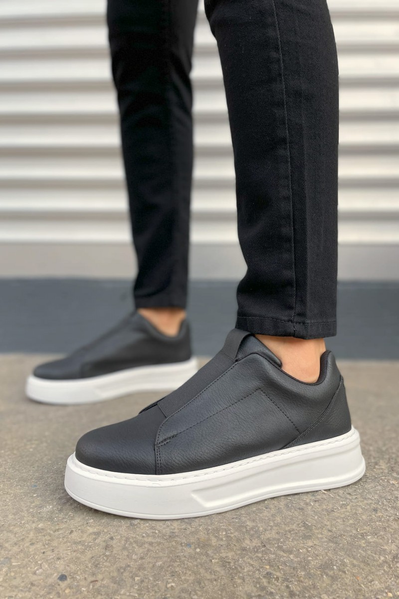 JY007 Alba Bağcıksız Cilt Erkek Günlük Sneaker Ayakkabı CBT Siyah JY007 Alba Bağcıksız Cilt Erkek Günlük Sneaker Ayakkabı CBT Siyah