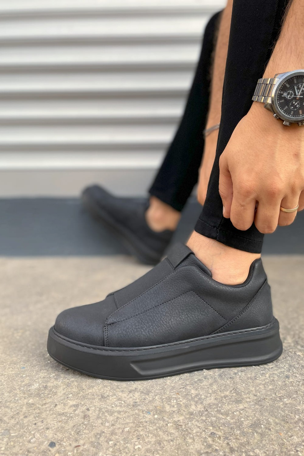 JY007 Alba Bağcıksız Cilt Erkek Günlük Sneaker Ayakkabı CST Siyah JY007 Alba Bağcıksız Cilt Erkek Günlük Sneaker Ayakkabı CST Siyah