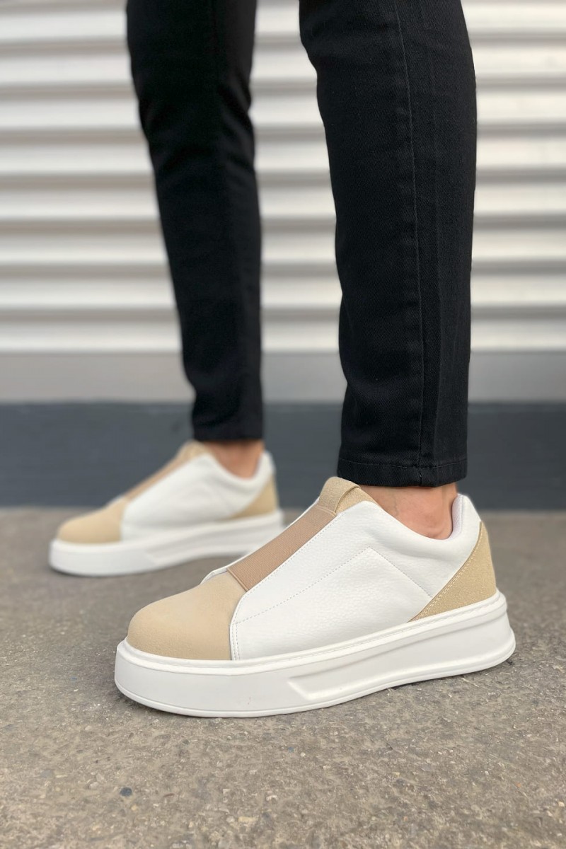 JY007 Alba Bağcıksız Süet Cilt Erkek Günlük Sneaker Ayakkabı SCBT Bej/Beyaz JY007 Alba Bağcıksız Süet Cilt Erkek Günlük Sneaker Ayakkabı SCBT Bej/Beyaz