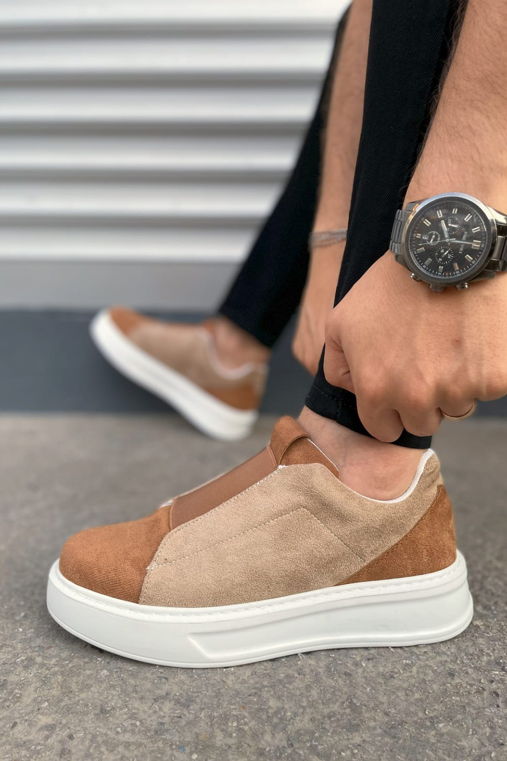 JY007 Alba Bağcıksız Süet Erkek Günlük Sneaker Ayakkabı SBT Taba/Vizon JY007 Alba Bağcıksız Süet Erkek Günlük Sneaker Ayakkabı SBT Taba/Vizon