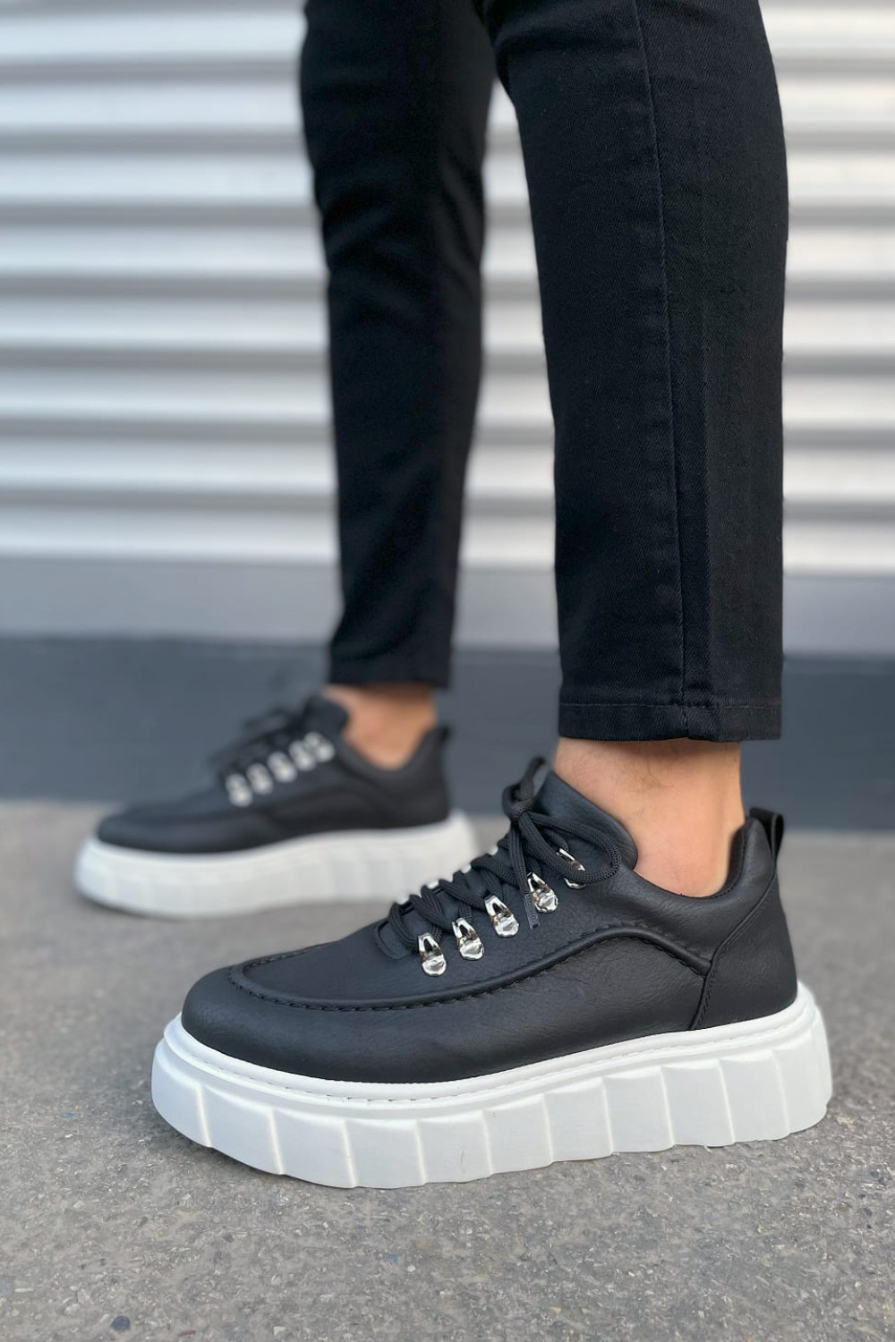 JY010 Cloud Bağcıklı Cilt Erkek Günlük Sneaker Ayakkabı CBT - Siyah JY010 Cloud Bağcıklı Cilt Erkek Günlük Sneaker Ayakkabı CBT - Siyah
