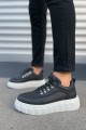 JY010 Cloud Bağcıklı Cilt Erkek Günlük Sneaker Ayakkabı CBT - Siyah JY010 Cloud Bağcıklı Cilt Erkek Günlük Sneaker Ayakkabı CBT - Siyah