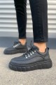 JY010 Cloud Bağcıklı Cilt Erkek Günlük Sneaker Ayakkabı CST - Siyah JY010 Cloud Bağcıklı Cilt Erkek Günlük Sneaker Ayakkabı CST - Siyah