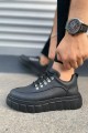 JY010 Cloud Bağcıklı Cilt Erkek Günlük Sneaker Ayakkabı CST - Siyah JY010 Cloud Bağcıklı Cilt Erkek Günlük Sneaker Ayakkabı CST - Siyah
