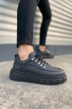 JY010 Cloud Bağcıklı Cilt Erkek Günlük Sneaker Ayakkabı CST - Siyah JY010 Cloud Bağcıklı Cilt Erkek Günlük Sneaker Ayakkabı CST - Siyah