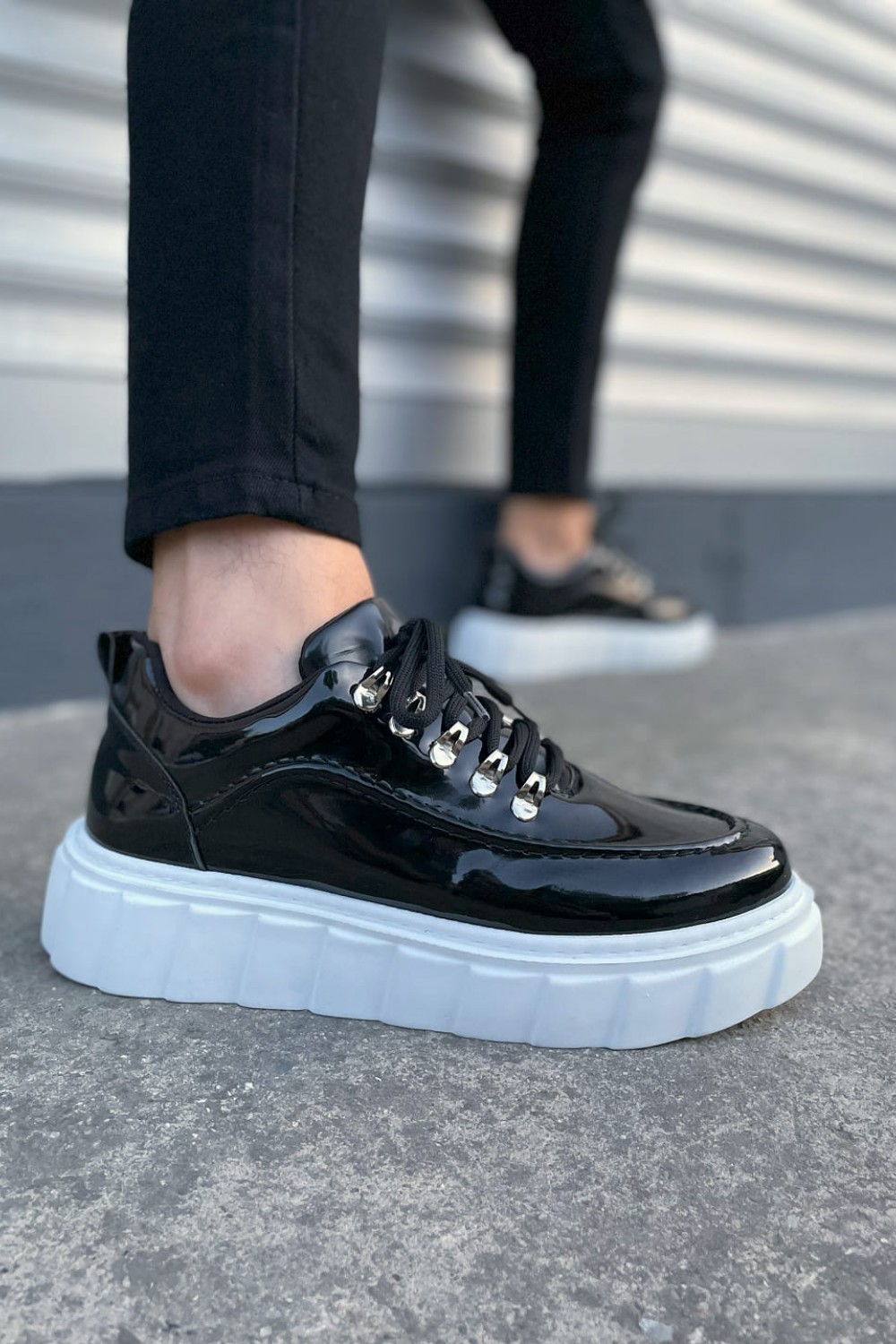 JY010 Cloud Bağcıklı Rugan Erkek Günlük Sneaker Ayakkabı RBT - Siyah JY010 Cloud Bağcıklı Rugan Erkek Günlük Sneaker Ayakkabı RBT - Siyah