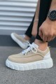 JY010 Cloud Bağcıklı Süet Erkek Günlük Sneaker Ayakkabı SBT - Krem/Beyaz JY010 Cloud Bağcıklı Süet Erkek Günlük Sneaker Ayakkabı SBT - Krem/Beyaz