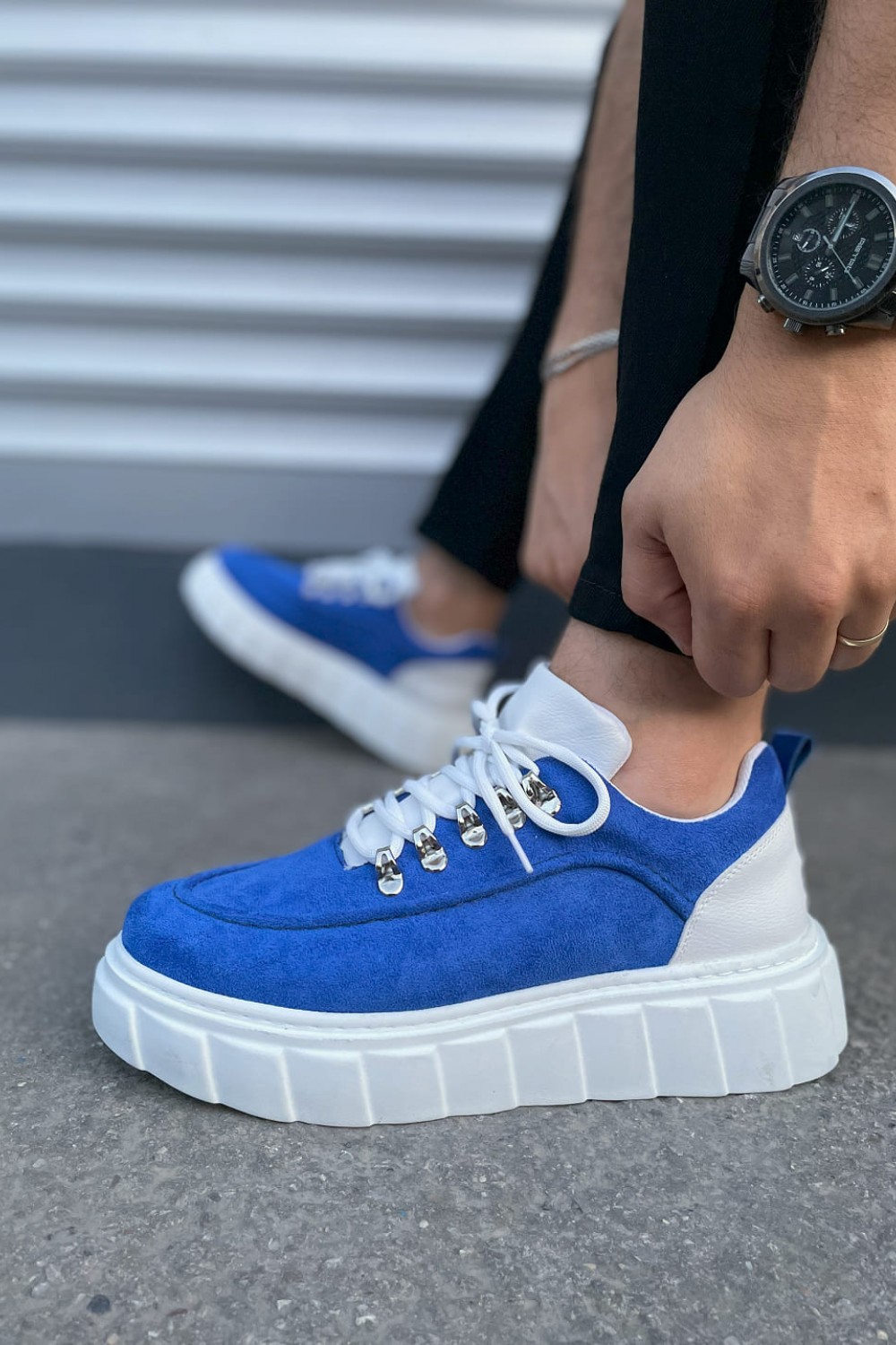 JY010 Cloud Bağcıklı Süet Erkek Günlük Sneaker Ayakkabı SBT - Mavi/Beyaz JY010 Cloud Bağcıklı Süet Erkek Günlük Sneaker Ayakkabı SBT - Mavi/Beyaz