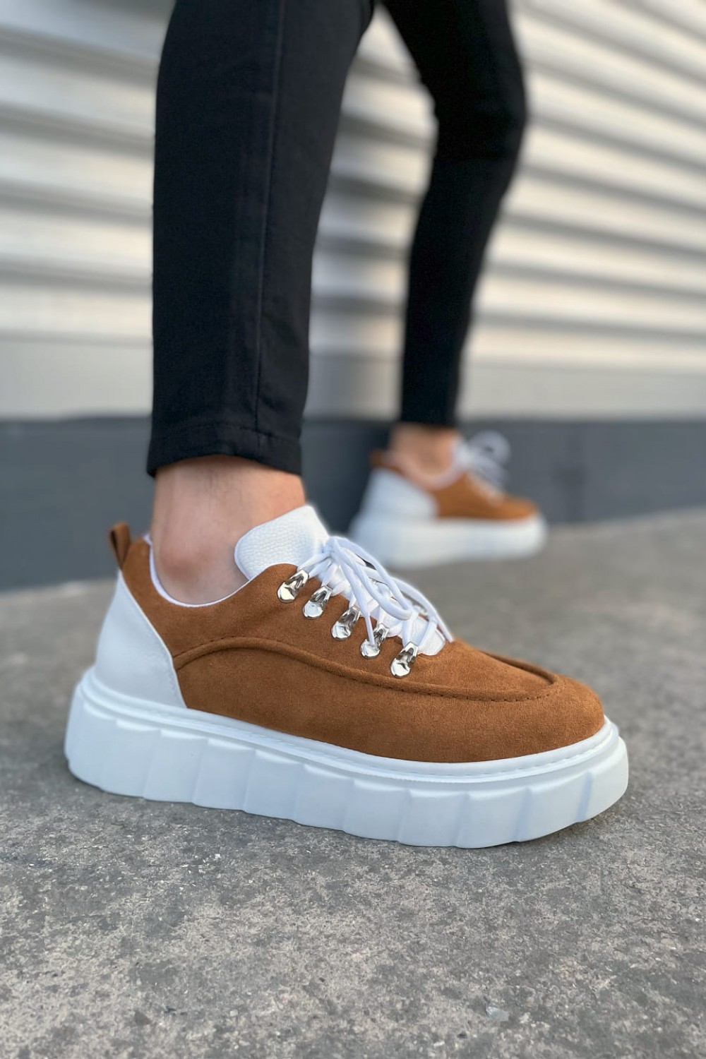 JY010 Cloud Bağcıklı Süet Erkek Günlük Sneaker Ayakkabı SBT - Taba/Beyaz JY010 Cloud Bağcıklı Süet Erkek Günlük Sneaker Ayakkabı SBT - Taba/Beyaz