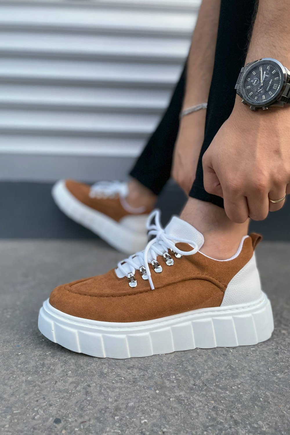 JY010 Cloud Bağcıklı Süet Erkek Günlük Sneaker Ayakkabı SBT - Taba/Beyaz JY010 Cloud Bağcıklı Süet Erkek Günlük Sneaker Ayakkabı SBT - Taba/Beyaz