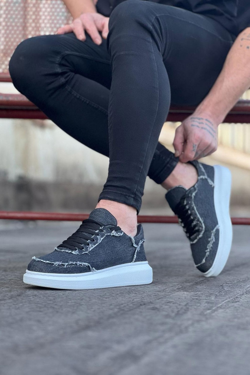 JY018 Dexo Erkek Günlük Bağcıklı Kot Kumaş Spor Sneaker Ayakkabı TBT - Gri JY018 Dexo Erkek Günlük Bağcıklı Kot Kumaş Spor Sneaker Ayakkabı TBT - Gri
