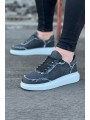 JY018 Dexo Erkek Günlük Bağcıklı Kot Kumaş Spor Sneaker Ayakkabı TBT - Gri