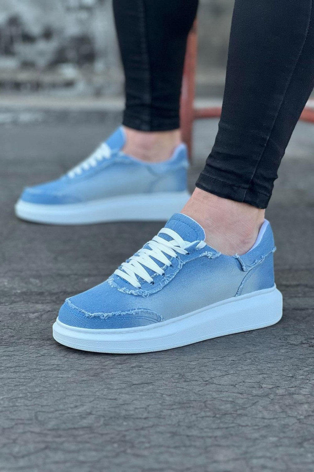 JY018 Dexo Erkek Günlük Bağcıklı Kot Kumaş Spor Sneaker Ayakkabı TBT - Mavi JY018 Dexo Erkek Günlük Bağcıklı Kot Kumaş Spor Sneaker Ayakkabı TBT - Mavi