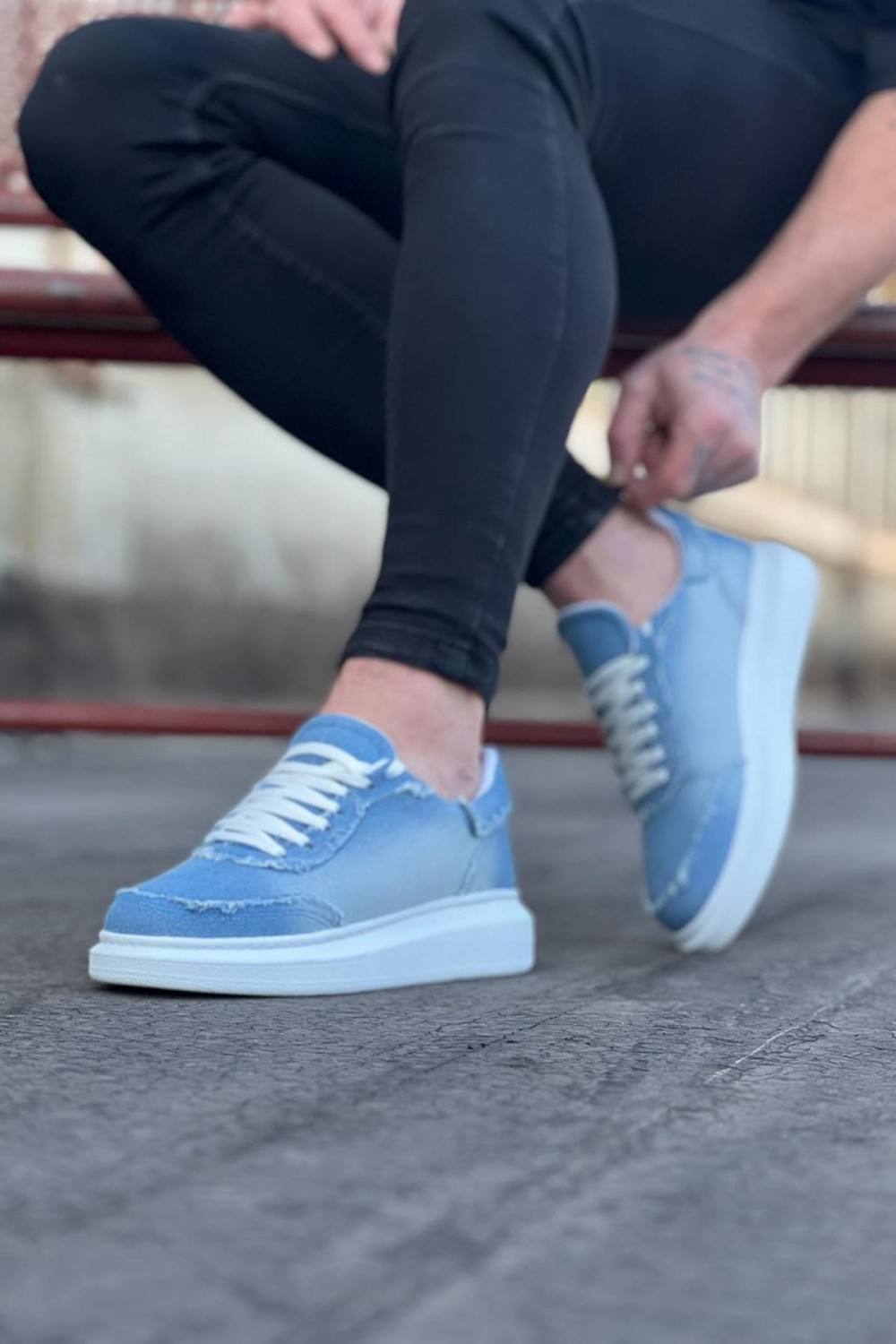 JY018 Dexo Erkek Günlük Bağcıklı Kot Kumaş Spor Sneaker Ayakkabı TBT - Mavi JY018 Dexo Erkek Günlük Bağcıklı Kot Kumaş Spor Sneaker Ayakkabı TBT - Mavi
