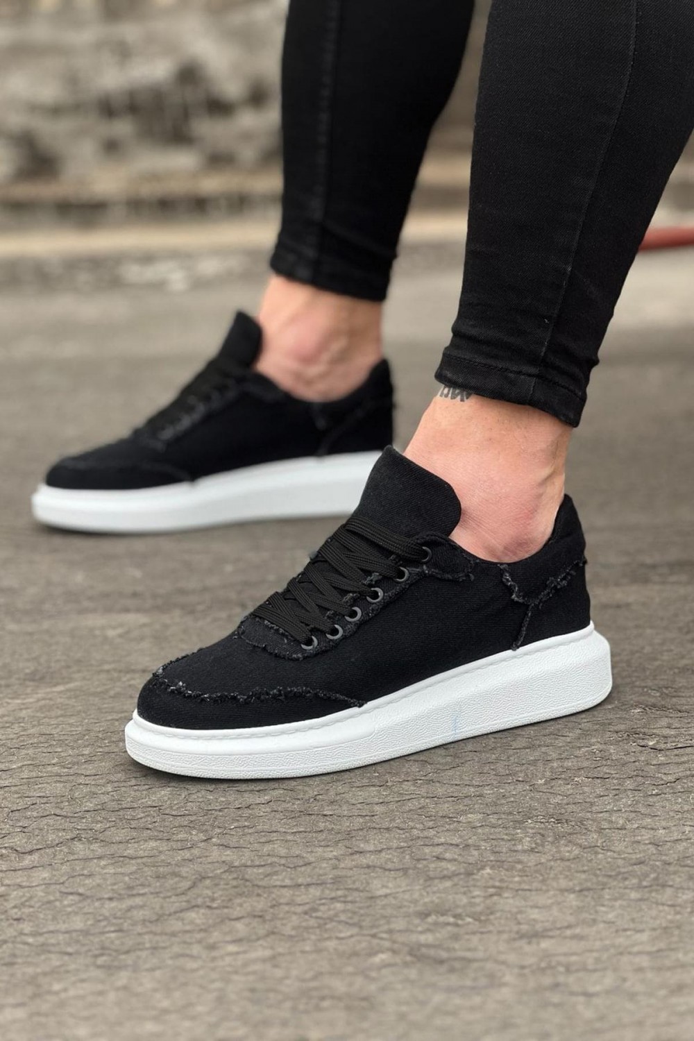 JY018 Dexo Erkek Günlük Bağcıklı Kot Kumaş Spor Sneaker Ayakkabı TBT - Siyah JY018 Dexo Erkek Günlük Bağcıklı Kot Kumaş Spor Sneaker Ayakkabı TBT - Siyah