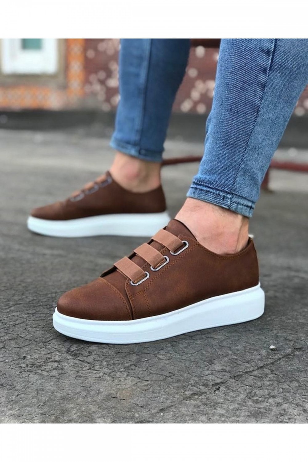 JY026 Astor Erkek Günlük Lastikli Cilt Spor Sneaker Ayakkabı CBT - Taba JY026 Astor Erkek Günlük Lastikli Cilt Spor Sneaker Ayakkabı CBT - Taba