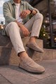 JY0456 Rayn Bağcıksız Hakiki Süet Deri Erkek Günlük Mantar Taban Loafer Klasik Ayakkabı HDMT - Bej JY0456 Rayn Bağcıksız Hakiki Süet Deri Erkek Günlük Mantar Taban Loafer Klasik Ayakkabı HDMT - Bej