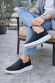 WG049 Erkek Günlük Bağcıksız Cilt Spor Sneaker Ayakkabı CBT - Siyah - XML Bayilik ve Dropshipping