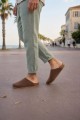 JY0556 Ravn Bağcıksız Hakiki Süet Deri Erkek Günlük Mantar Taban Loafer Klasik Ayakkabı HDMT - Kahve