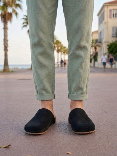 JY0556 Ravn Bağcıksız Hakiki Süet Deri Erkek Günlük Mantar Taban Loafer Klasik Ayakkabı HDMT - Siyah JY0556 Ravn Bağcıksız Hakiki Süet Deri Erkek Günlük Mantar Taban Loafer Klasik Ayakkabı HDMT - Siyah