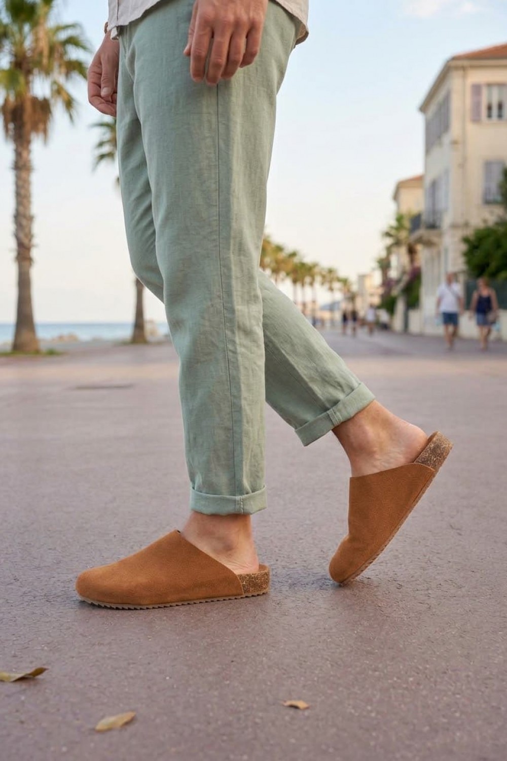 JY0556 Ravn Bağcıksız Hakiki Süet Deri Erkek Günlük Mantar Taban Loafer Klasik Ayakkabı HDMT - Taba - XML Bayilik ve Dropshipping