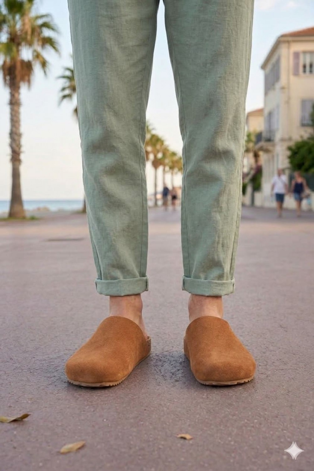 JY0556 Ravn Bağcıksız Hakiki Süet Deri Erkek Günlük Mantar Taban Loafer Klasik Ayakkabı HDMT - Taba - XML Bayilik ve Dropshipping