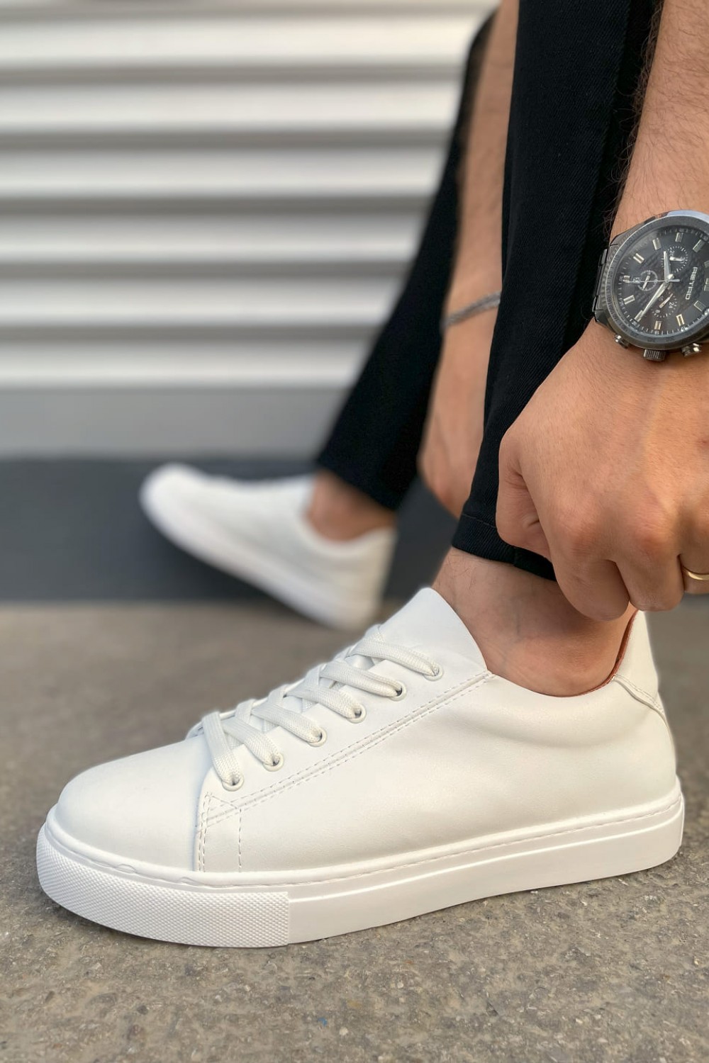 JY122 Mode Bağcıklı Cilt Erkek Günlük Sneaker Ayakkabı CBT - Beyaz JY122 Mode Bağcıklı Cilt Erkek Günlük Sneaker Ayakkabı CBT - Beyaz