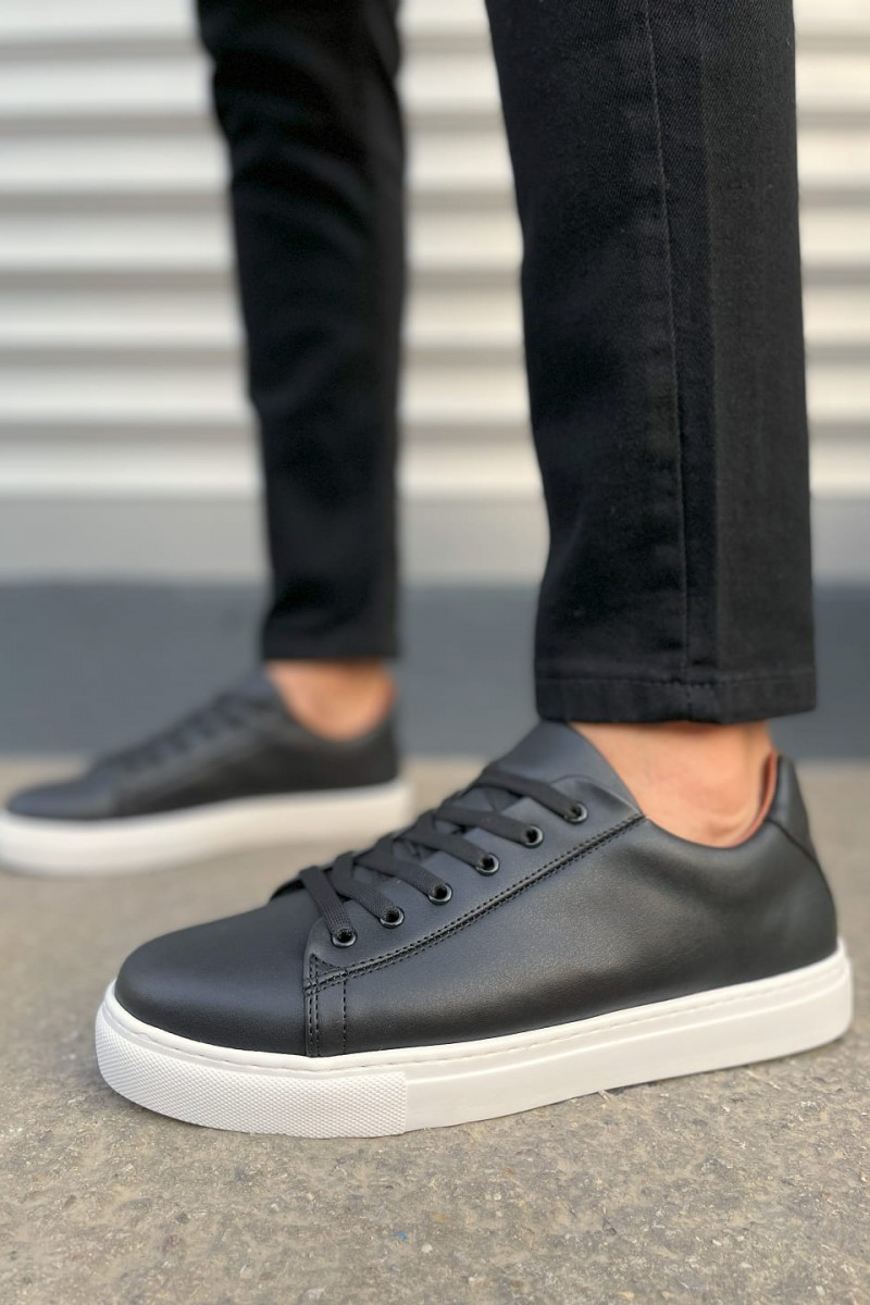 JY122 Mode Bağcıklı Cilt Erkek Günlük Sneaker Ayakkabı CBT - Siyah JY122 Mode Bağcıklı Cilt Erkek Günlük Sneaker Ayakkabı CBT - Siyah
