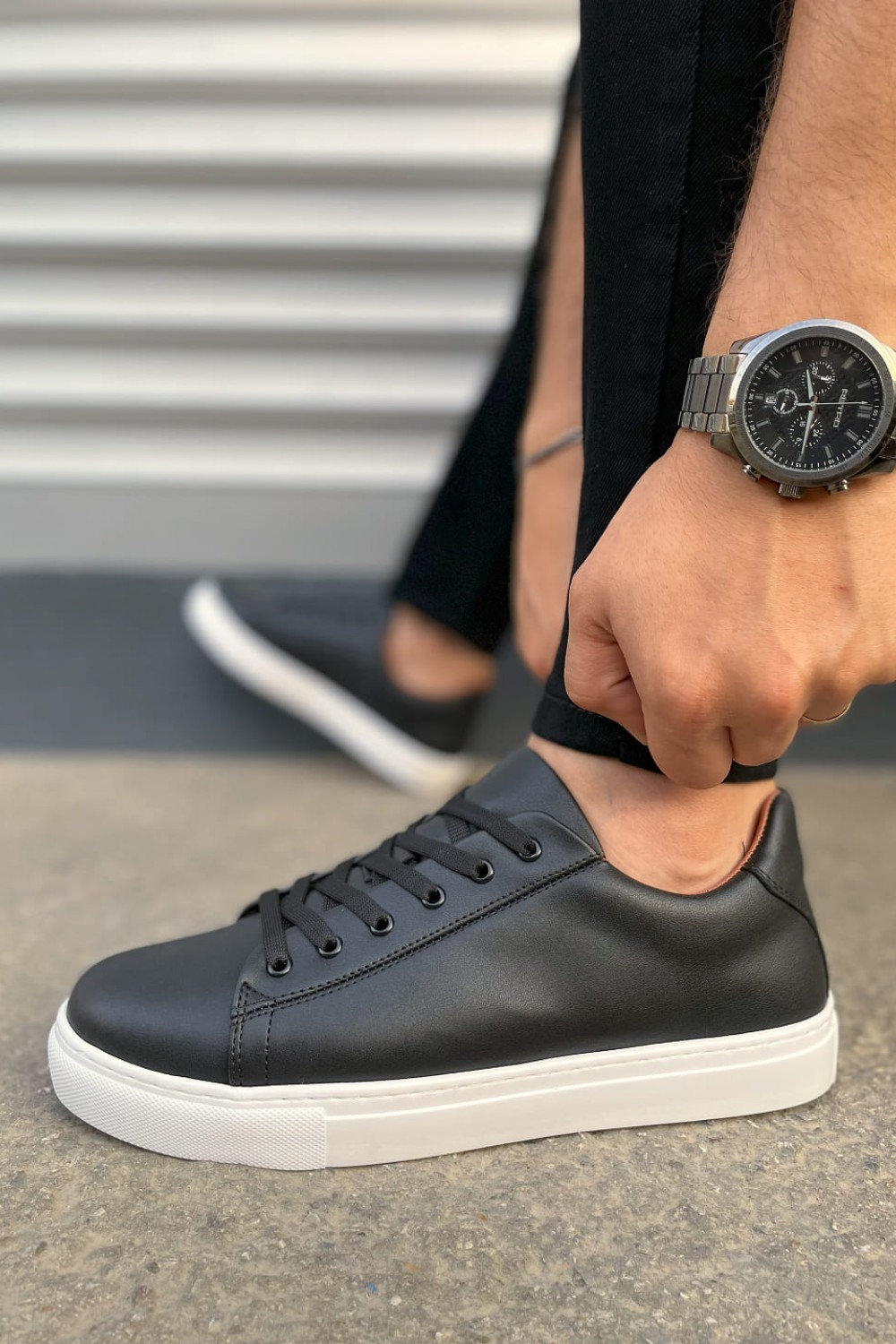 JY122 Mode Bağcıklı Cilt Erkek Günlük Sneaker Ayakkabı CBT - Siyah JY122 Mode Bağcıklı Cilt Erkek Günlük Sneaker Ayakkabı CBT - Siyah