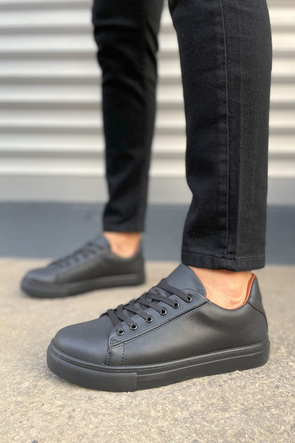 JY122 Mode Bağcıklı Cilt Erkek Günlük Sneaker Ayakkabı CST - Siyah JY122 Mode Bağcıklı Cilt Erkek Günlük Sneaker Ayakkabı CST - Siyah