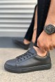 JY122 Mode Bağcıklı Cilt Erkek Günlük Sneaker Ayakkabı CST - Siyah JY122 Mode Bağcıklı Cilt Erkek Günlük Sneaker Ayakkabı CST - Siyah