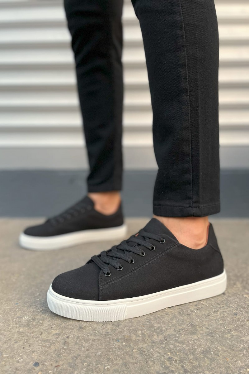 JY122 Mode Bağcıklı Süet Erkek Günlük Sneaker Ayakkabı SBT - Siyah JY122 Mode Bağcıklı Süet Erkek Günlük Sneaker Ayakkabı SBT - Siyah