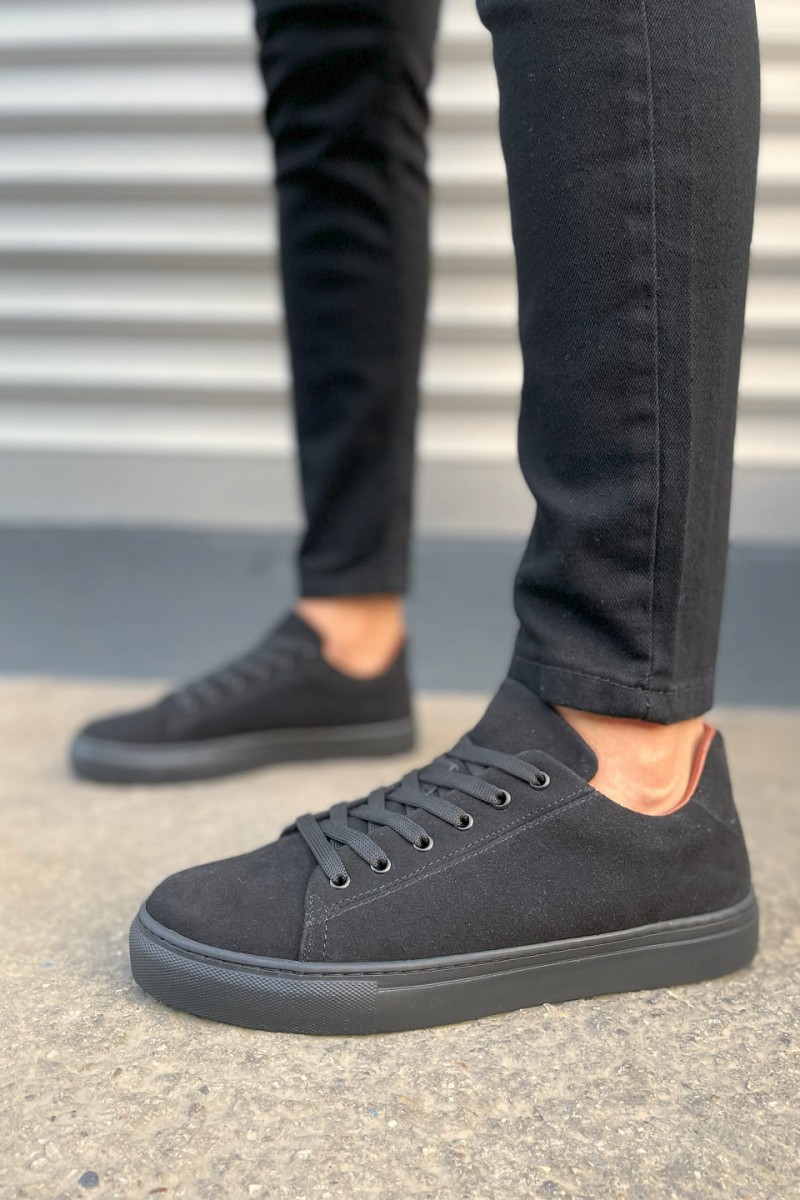 JY122 Mode Bağcıklı Süet Erkek Günlük Sneaker Ayakkabı SST - Siyah JY122 Mode Bağcıklı Süet Erkek Günlük Sneaker Ayakkabı SST - Siyah